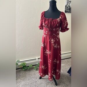 RIHOAS Burgundy Floral Maxi Dress